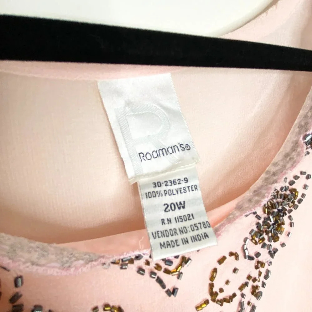 Women's Light Pink Embellished Tunic Top - Picture 10 of 13